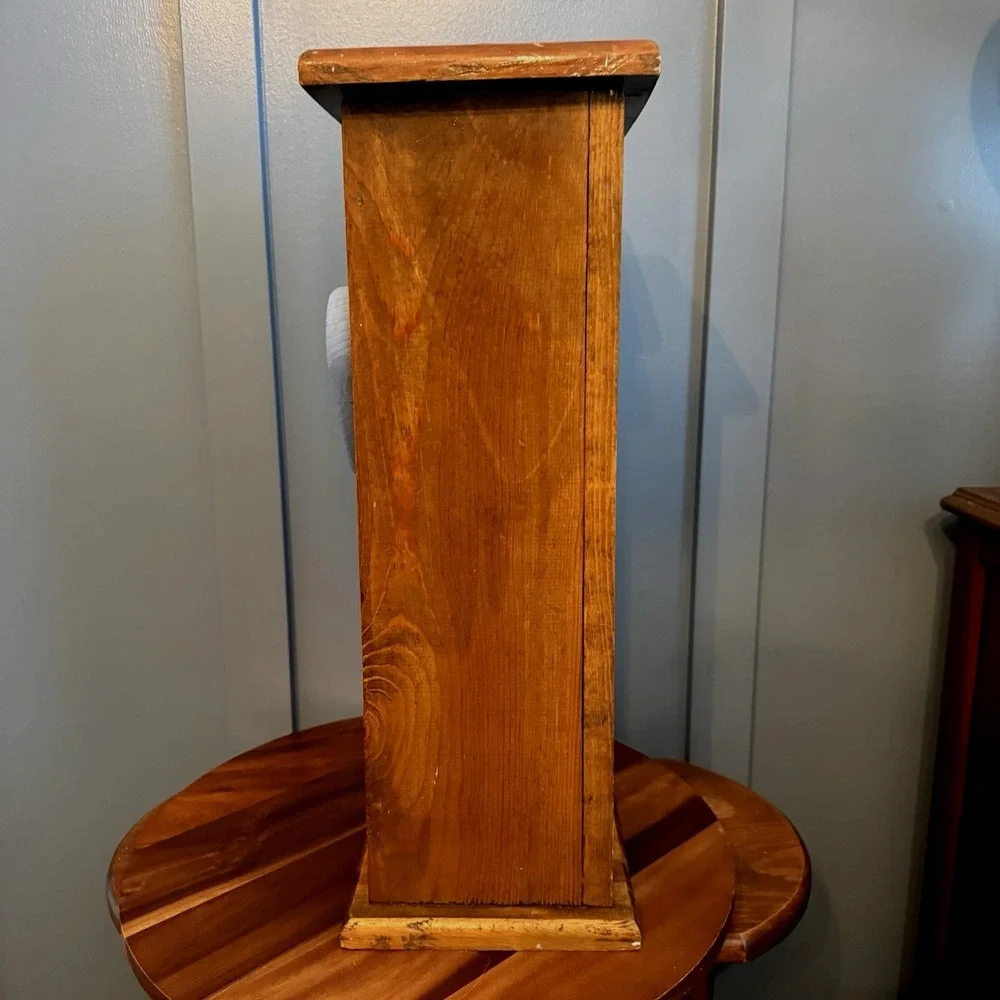 Vintage Wooden Bath Tissue Holder Storage Cabinet Heart Tower Farm Cottagecore